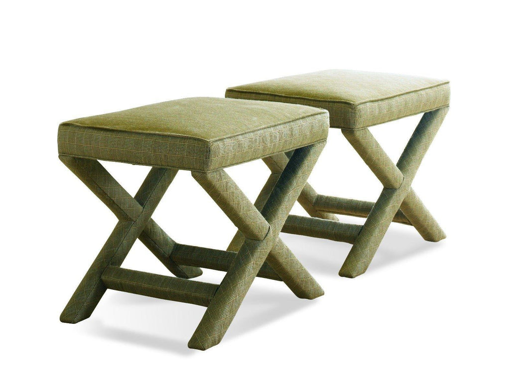 Upholstered X-Design Bench-Ottoman - Ottomans, Benches & Stools - The Well Appointed House