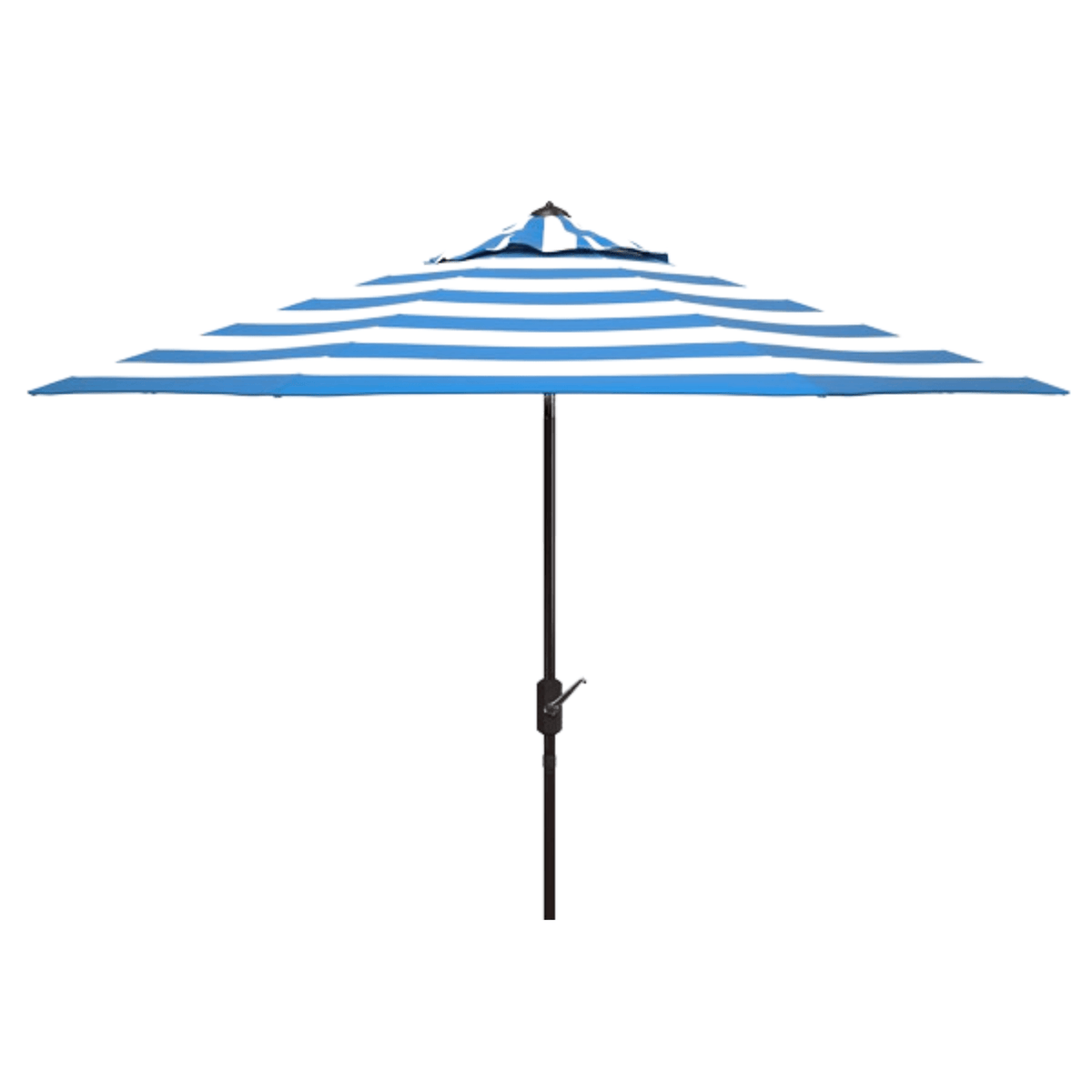 blue and white striped patio umbrella walmart UV Resistant Blue & White Striped 9' Auto Tilt Outdoor Patio Umbrella – The  Well Appointed House
