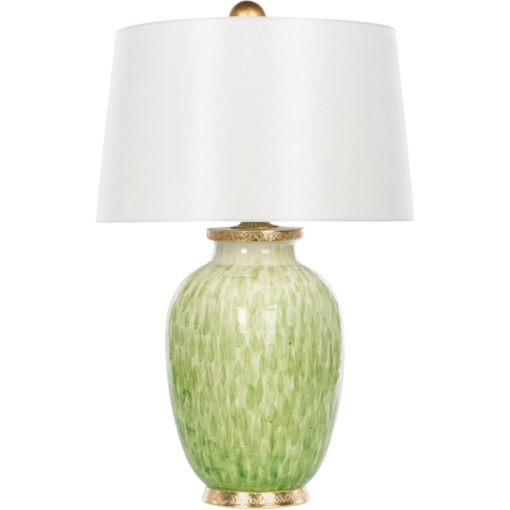 Veranda Verde Table Lamp With Gold Base - Table Lamps - The Well Appointed House