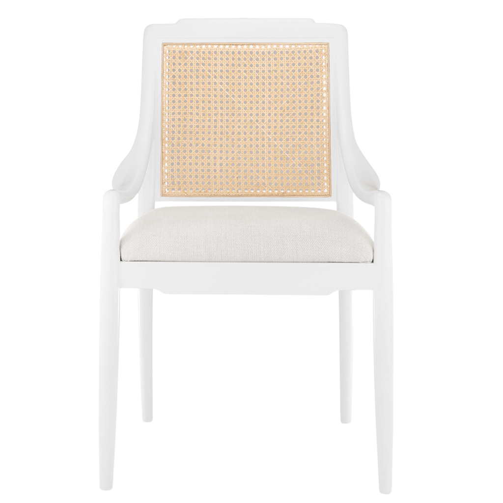 Veronika Armchair in Eggshell White Lacquer - Dining Chairs - The Well Appointed House