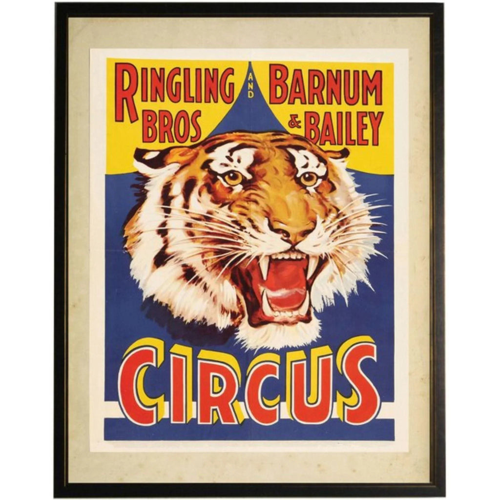 Vintage Circus Tiger Framed Wall Art - Little Loves Art - The Well Appointed House