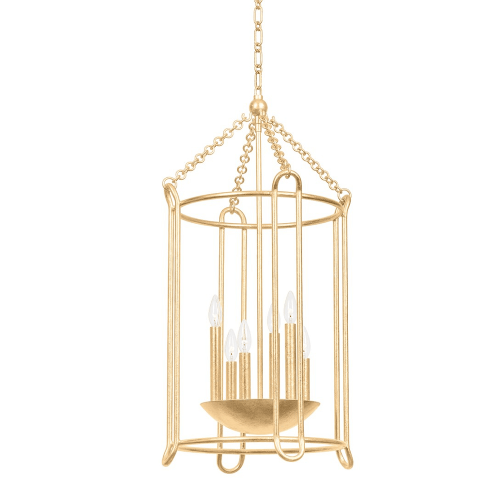 Vintage Gold Leaf Lassen Open Cage Chandelier - Available in Three Sizes - Chandeliers & Pendants - The Well Appointed House
