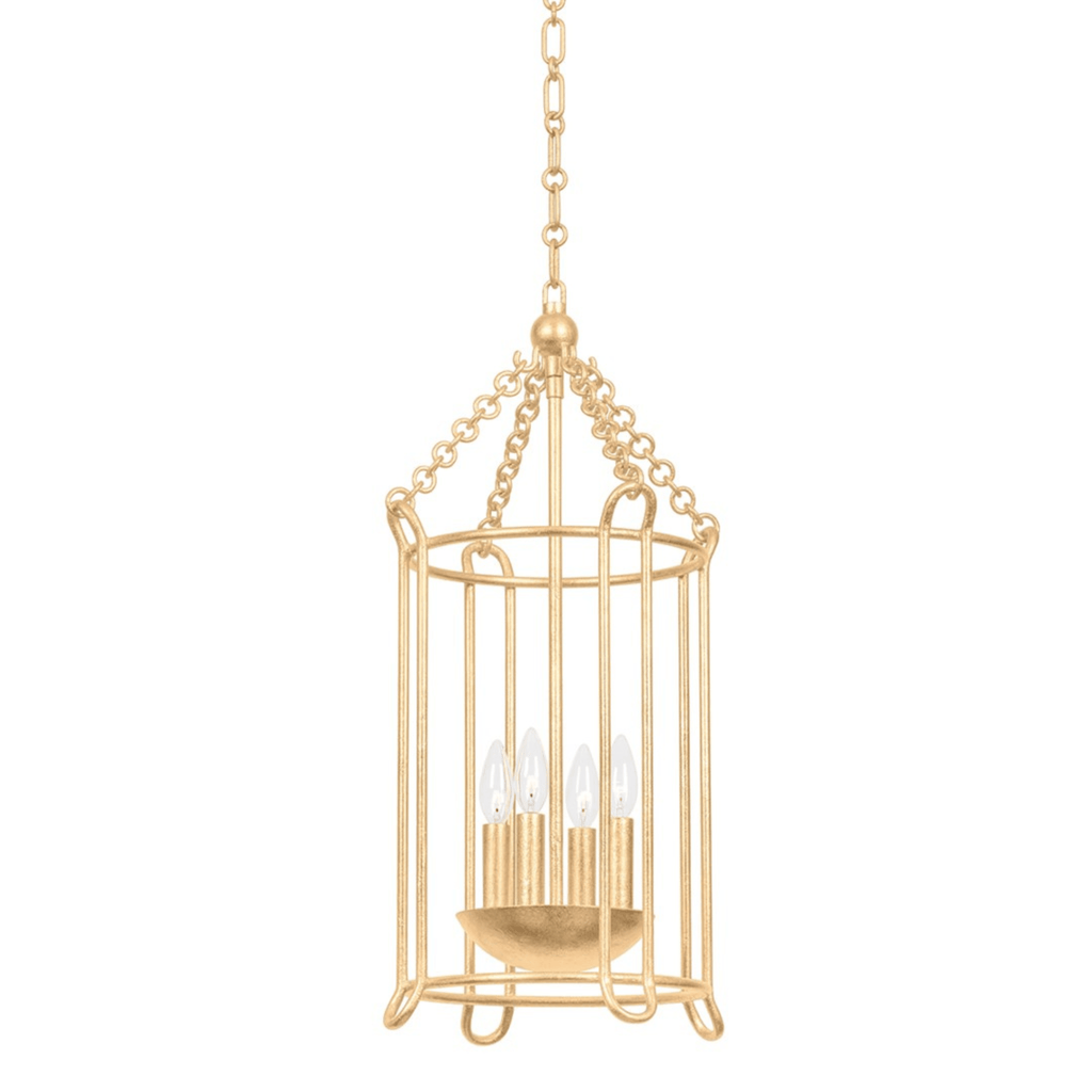 Vintage Gold Leaf Lassen Open Cage Chandelier - Available in Three Sizes - Chandeliers & Pendants - The Well Appointed House
