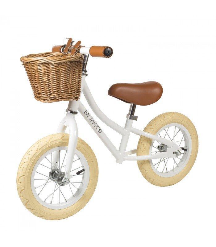 Vintage Style Toddler Balance Bike in White - Little Loves Bikes - The Well Appointed House