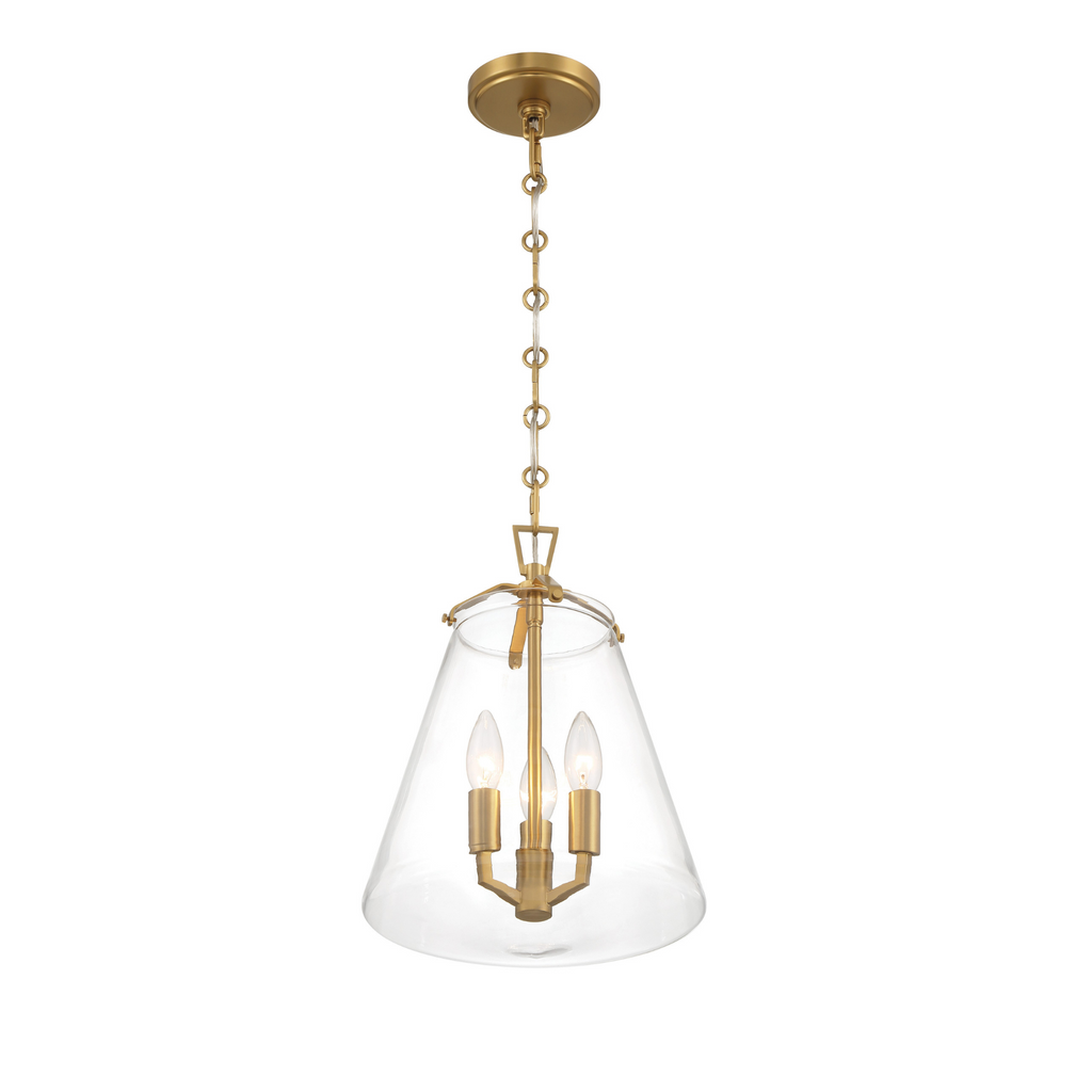Voss 3 Light Mini Chandelier in Luxe Gold - The Well Appointed House