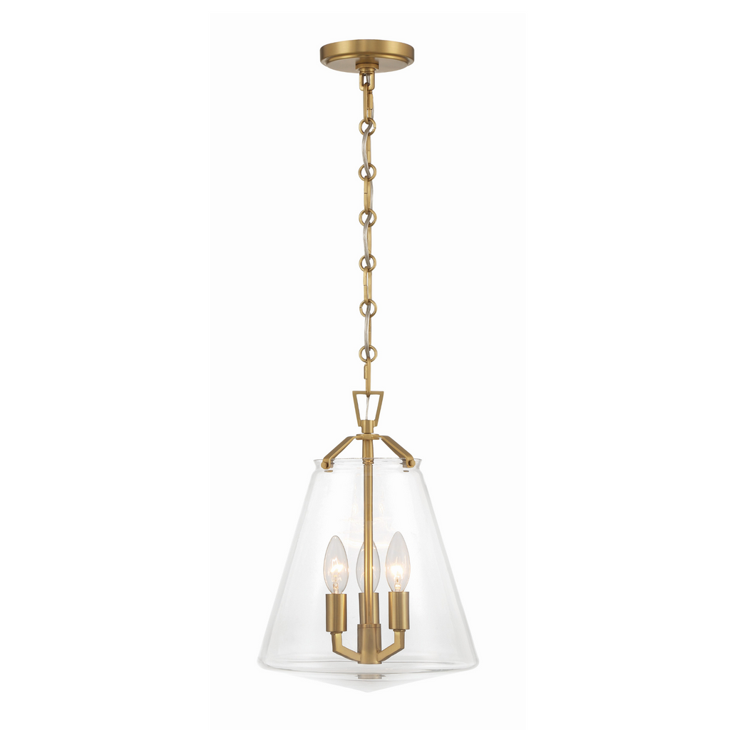 Voss 3 Light Mini Chandelier in Luxe Gold - The Well Appointed House