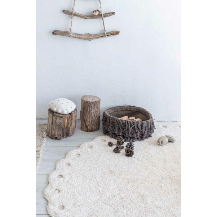 Washable Ivory Pine Cone Rug for Kids - Little Loves Rugs - The Well Appointed House