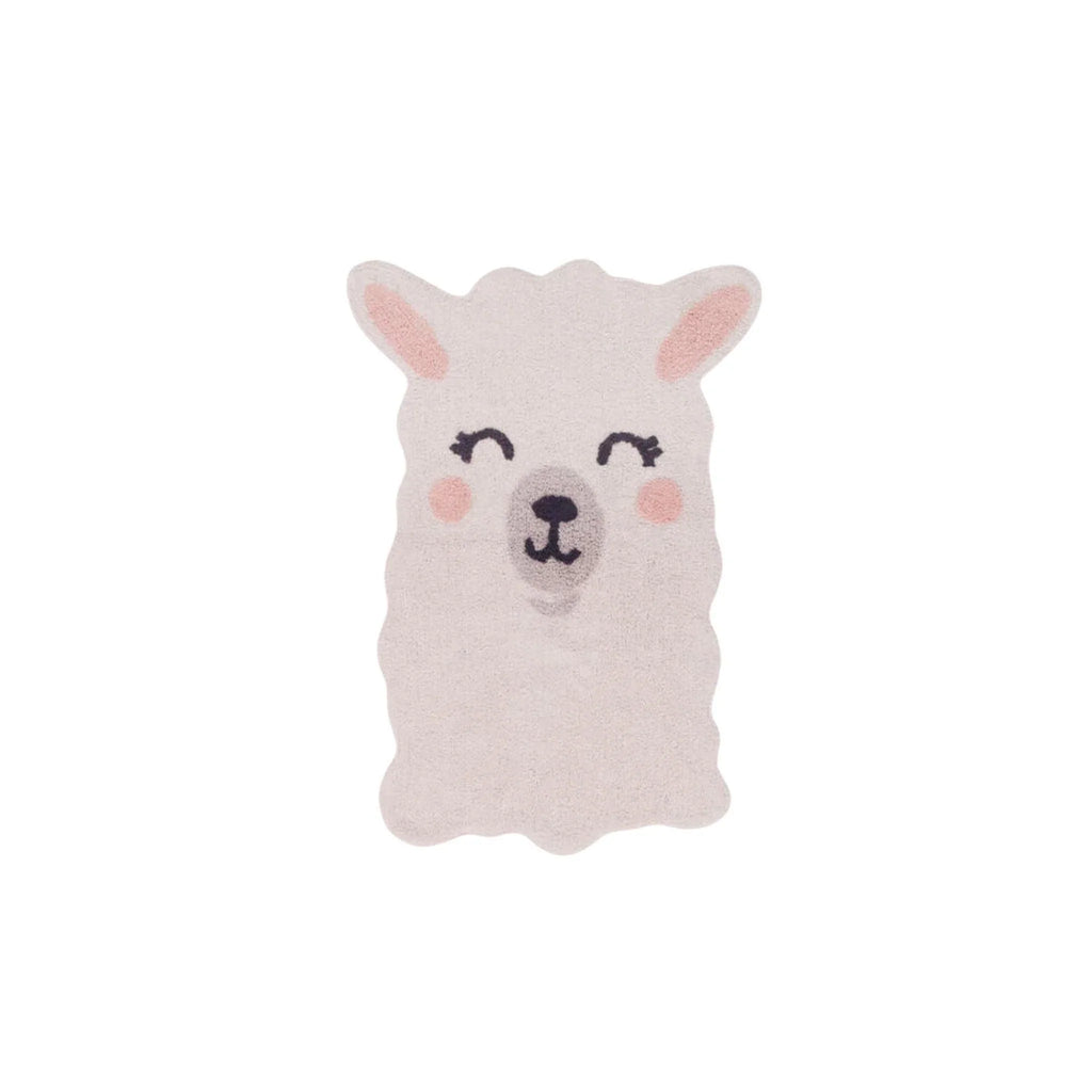 Washable Smile Like a Llama Rug for Kids - Little Loves Rugs - The Well Appointed House