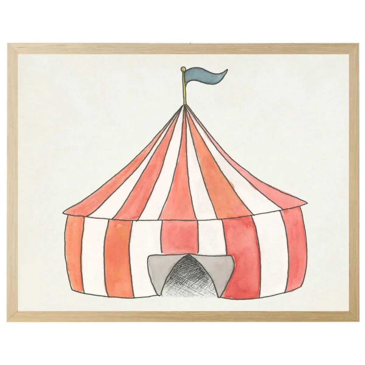 circus tent art Watercolor Circus Tent Children’s Framed Wall Art