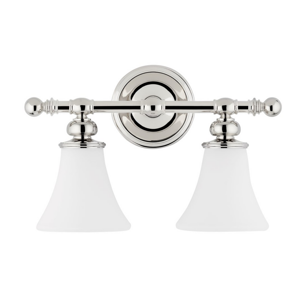 Weston Polished Nickel Double Lamp Wall Sconce - The Well Appointed House
