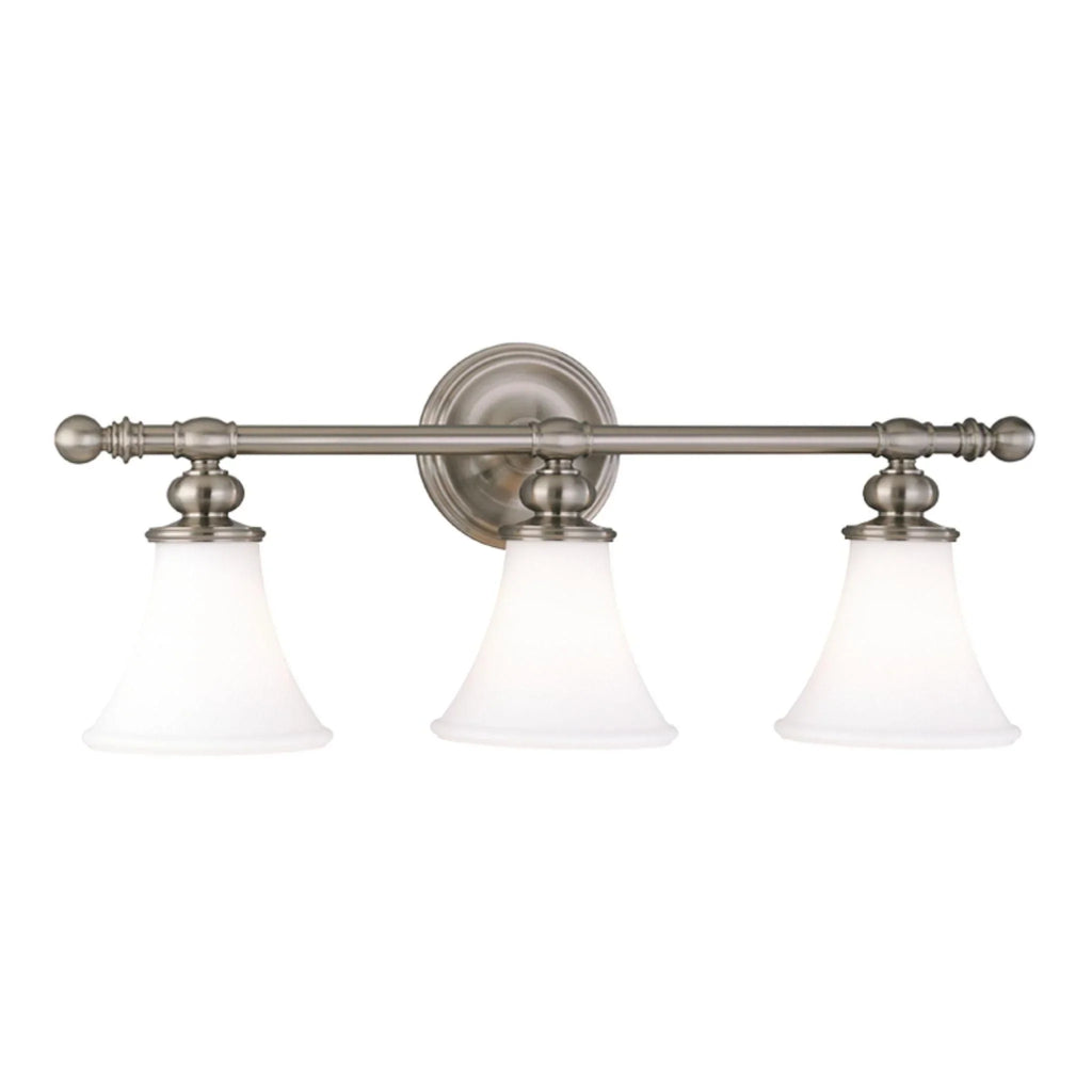 Weston Horizontal Three Flight Bath and Vanity Light with Ball Finials Available in Two Finishes - Sconces - The Well Appointed House