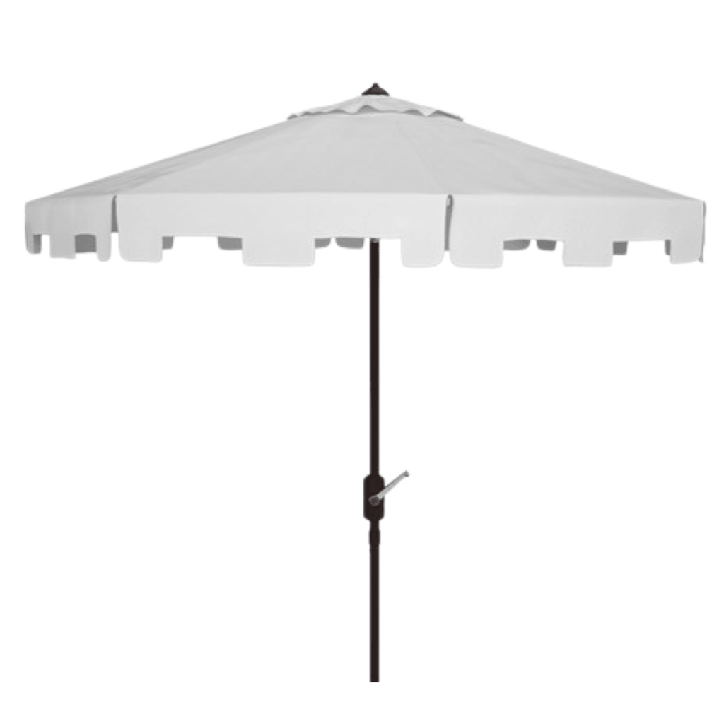 White 11 Foot Market Crank Outdoor Patio Umbrella - Outdoor Umbrellas - The Well Appointed House