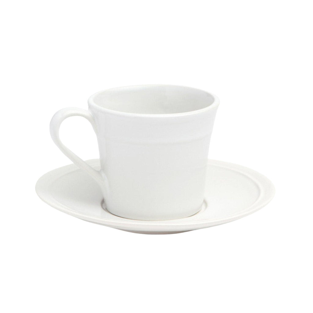 White Stoneware Cups and Saucers - Drinkware - The Well Appointed House