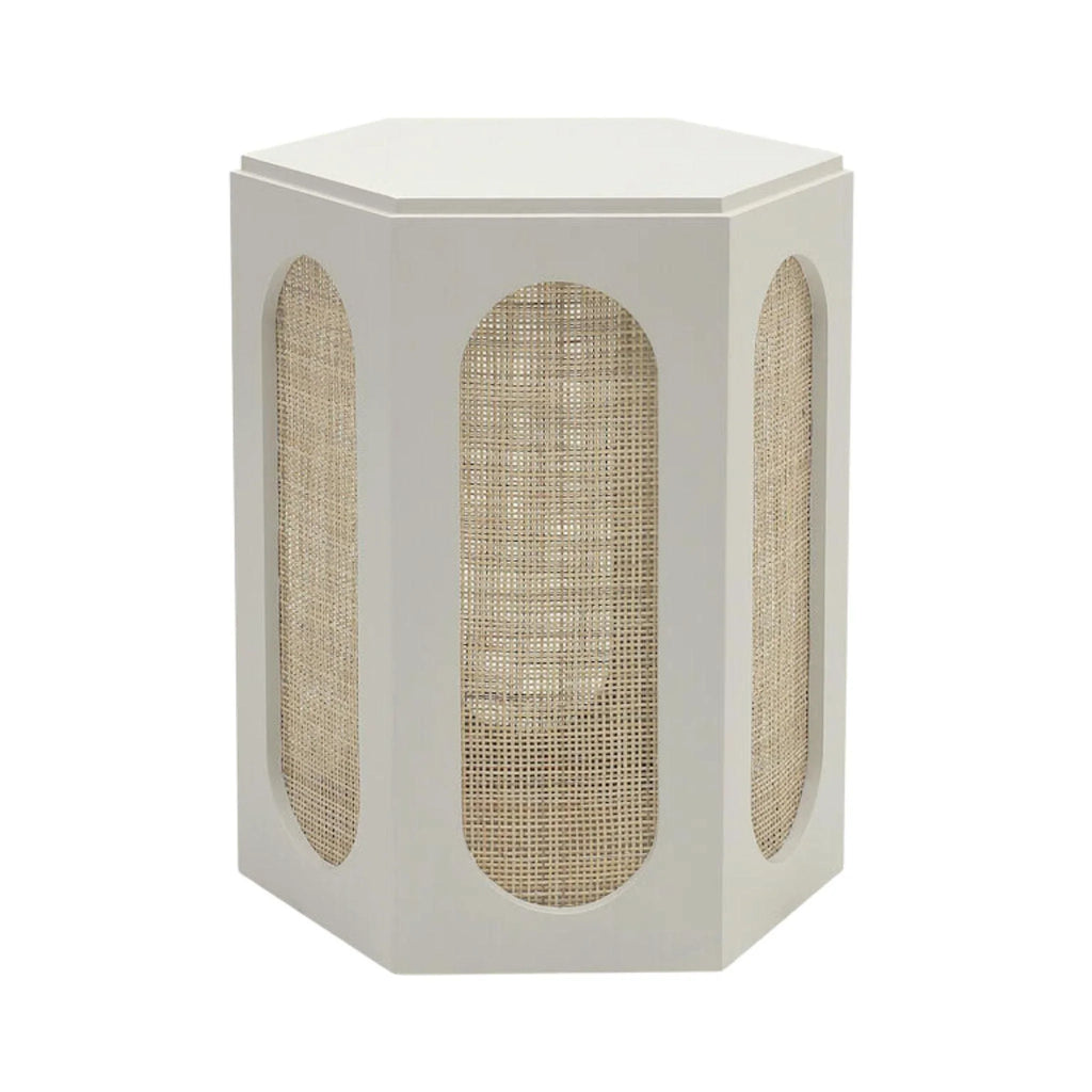 Whitewashed Hexagonal Accent Table - Side & Accent Tables - The Well Appointed House