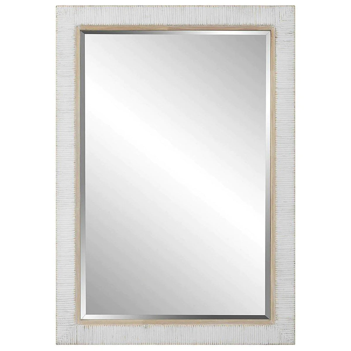 Whitewashed Rattan Wrapped Frame Wall Mirror The Well Appointed House