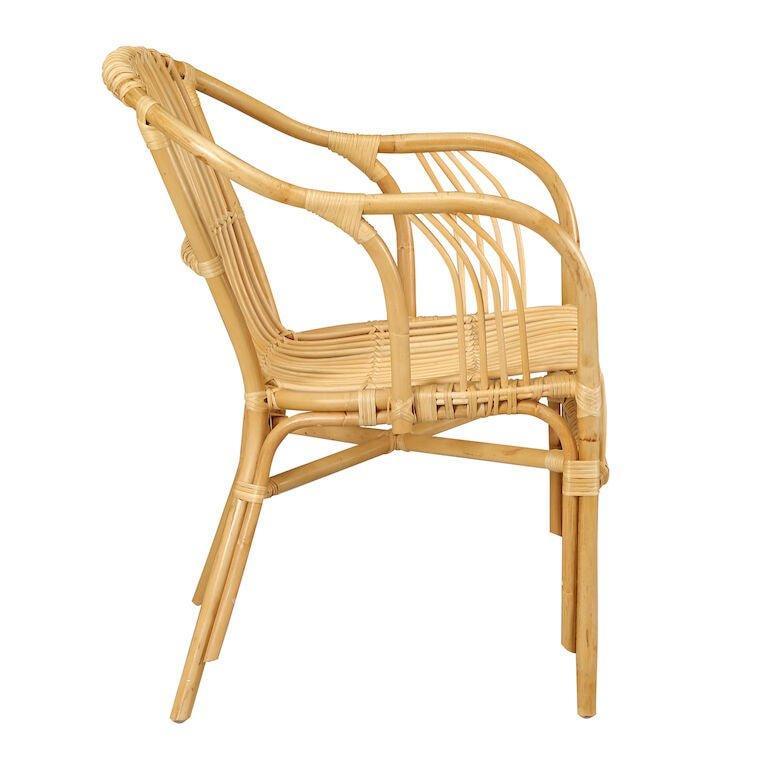 Wood & Rattan Wrapped Arm Chair - Accent Chairs - The Well Appointed House