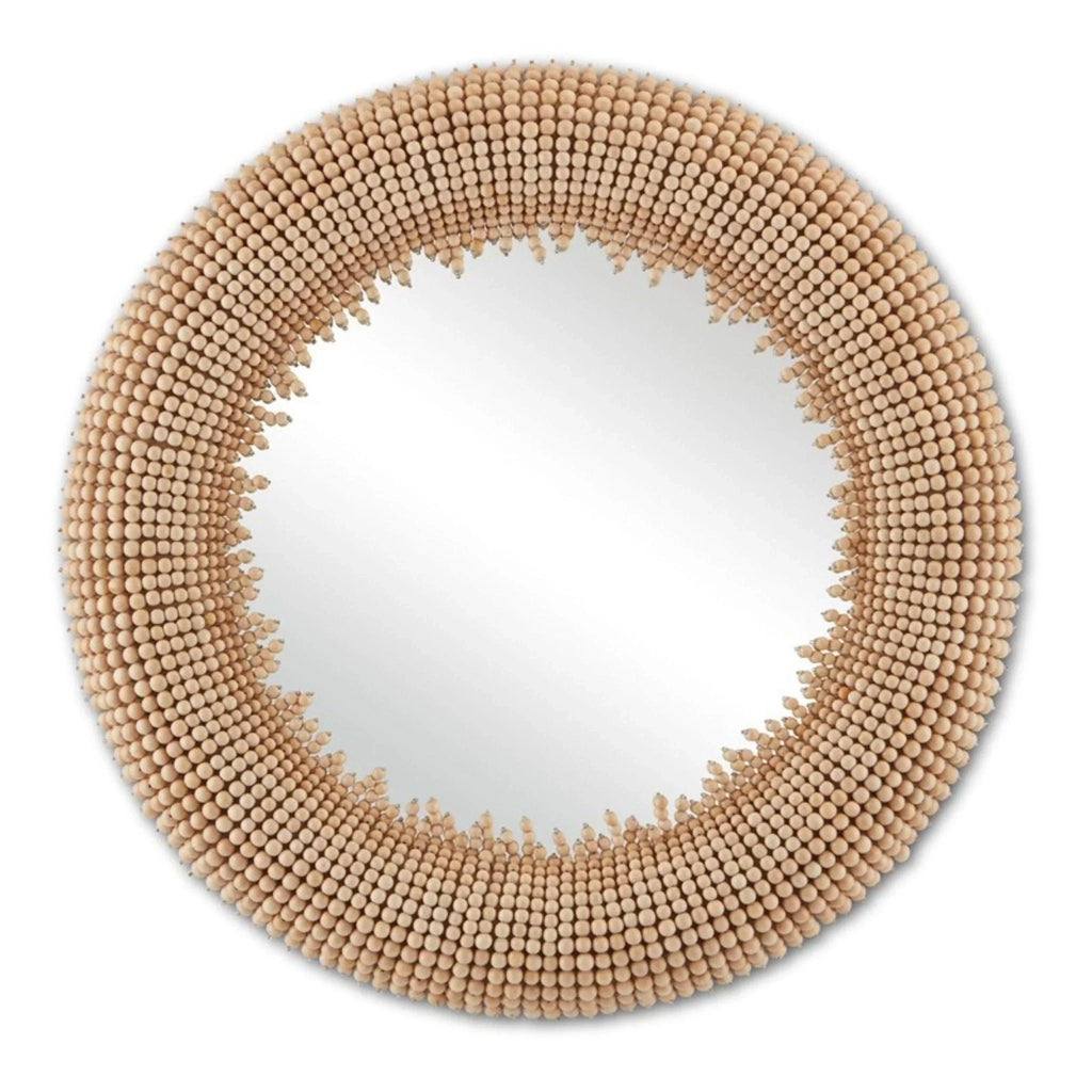 Wood Bead Round Wall Mirror - Wall Mirrors - The Well Appointed House