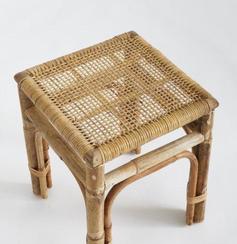 Wood Side Table with Cane Detailing - Side & Accent Tables - The Well Appointed House