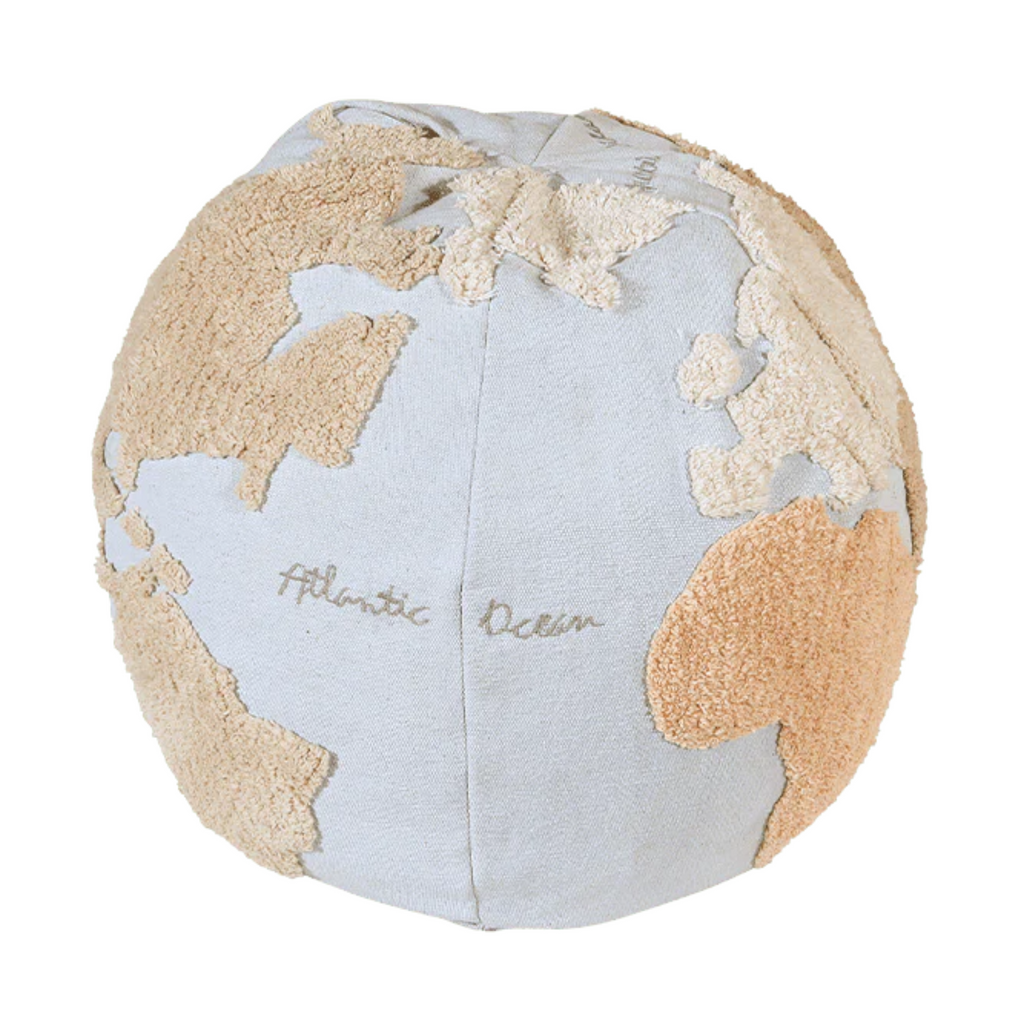 Worlds Map Decorative Pouf For Kids - The Well Appointed House 