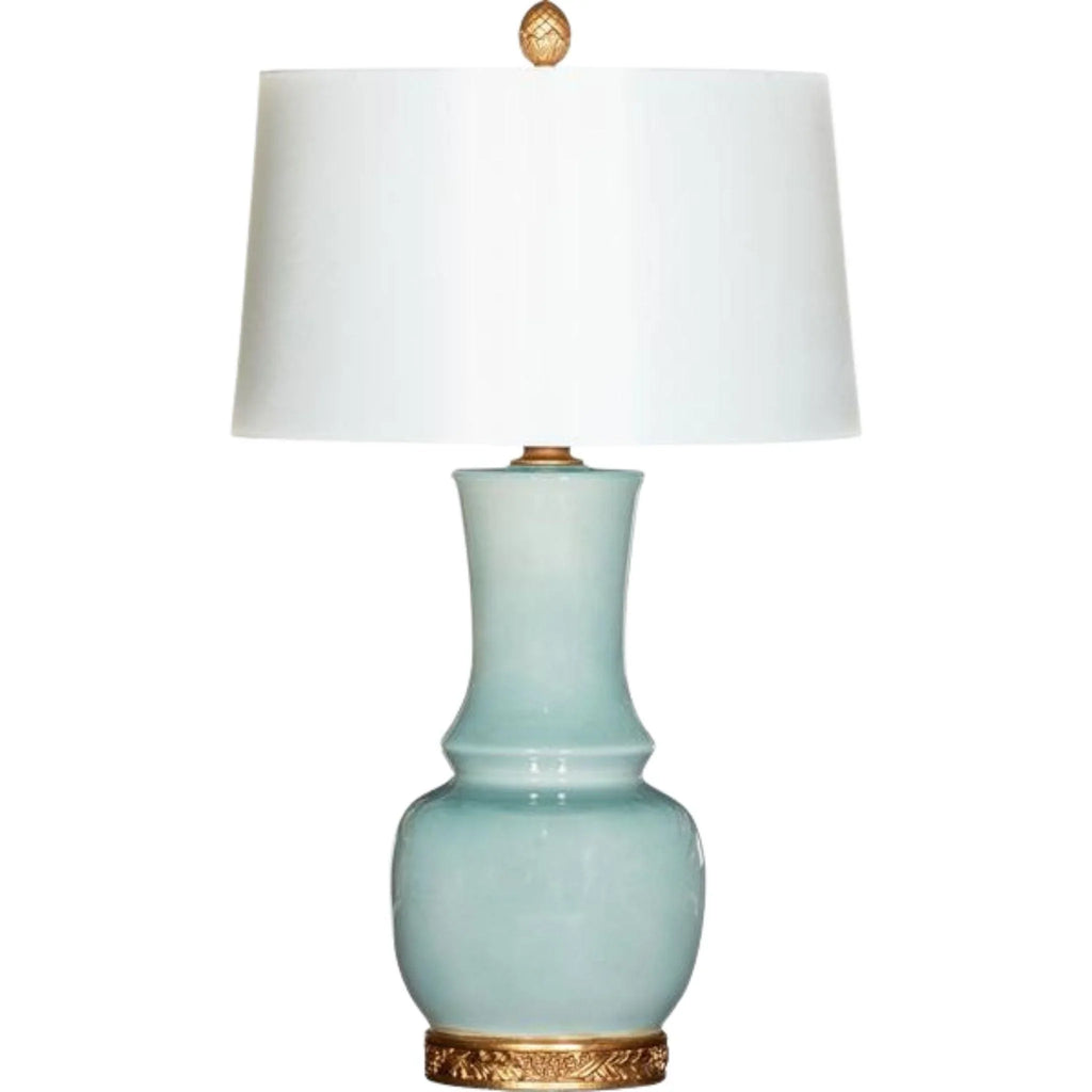 Wyndham Blue Table Lamp With Gold Accents - Table Lamps - The Well Appointed House