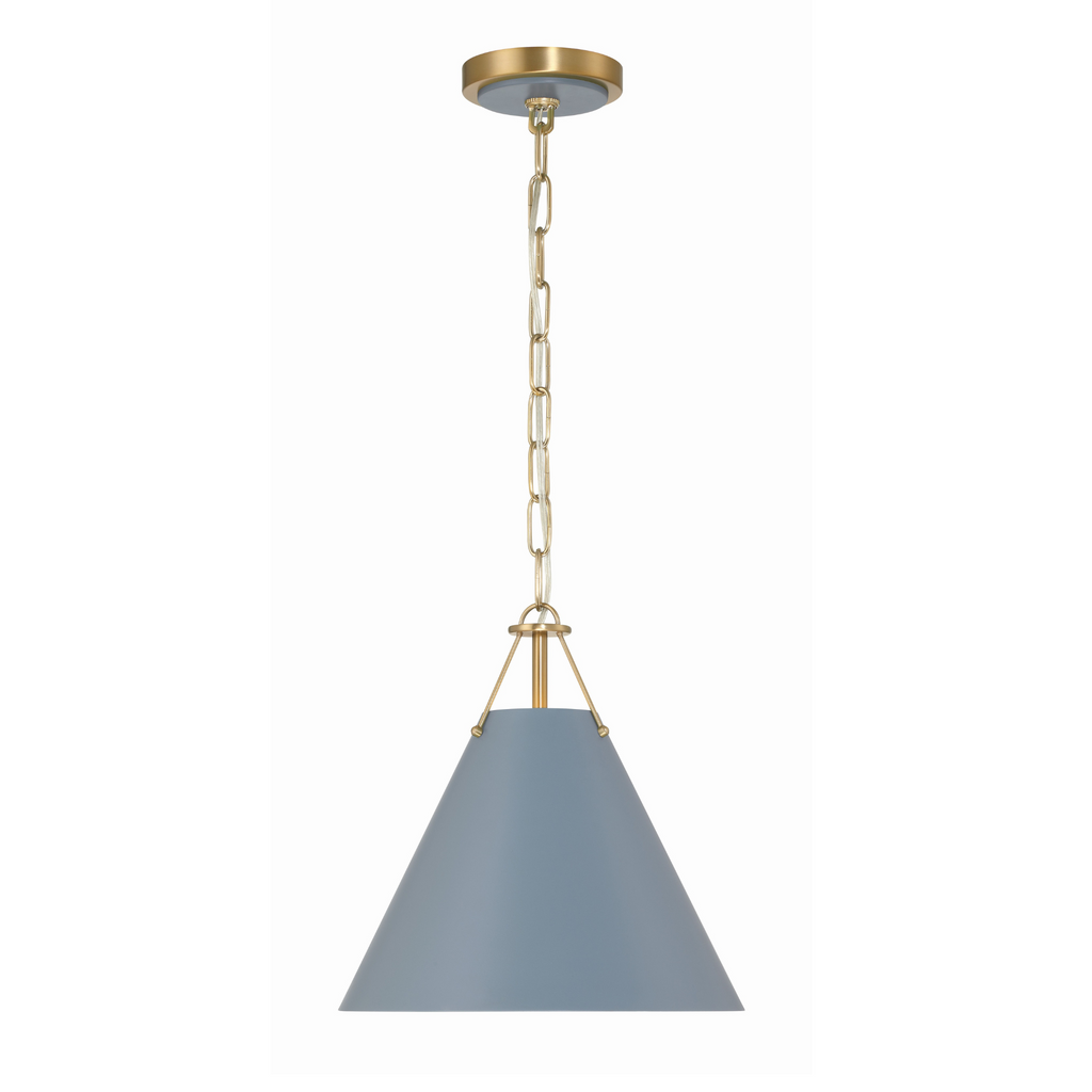 Xavier 1 Light Mini Pendant in Blue - The Well Appointed House