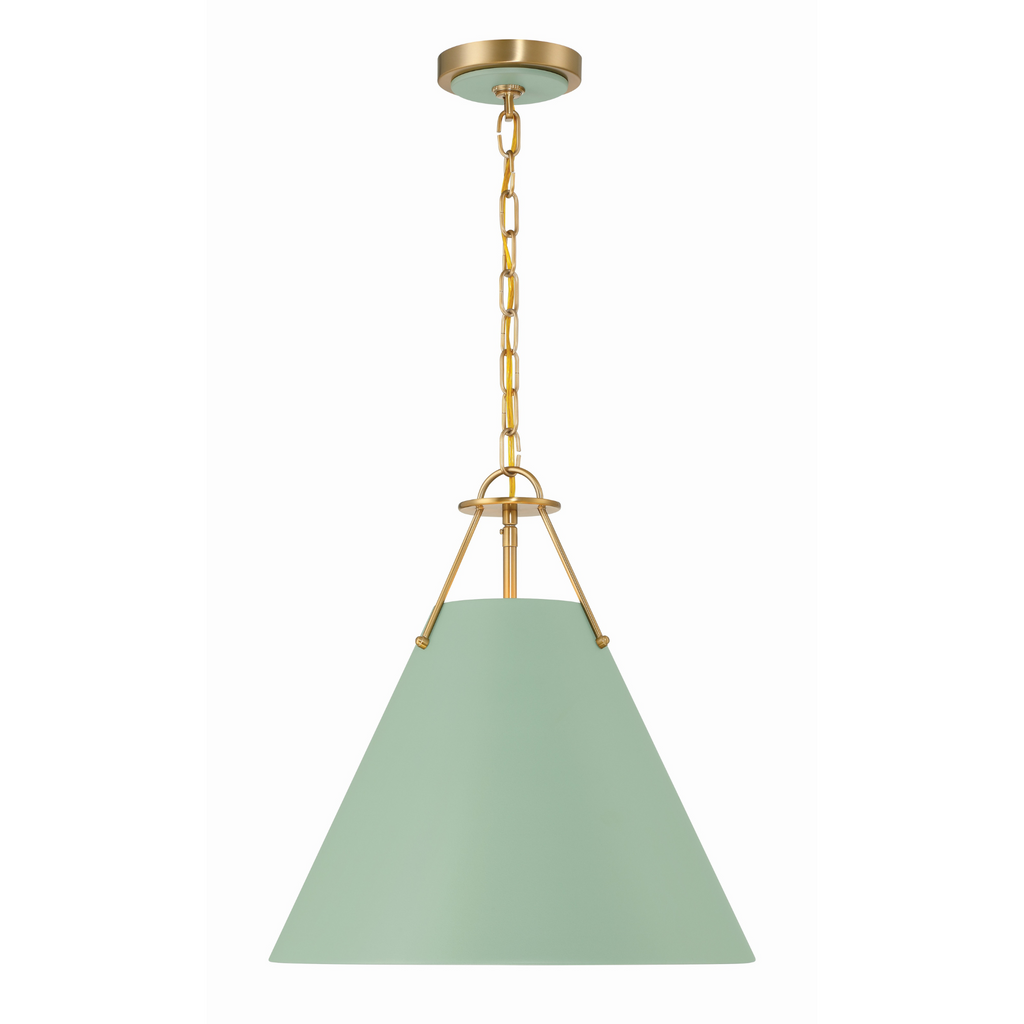 Xavier 3 Light Pendant in Sage Green - The Well Appointed House