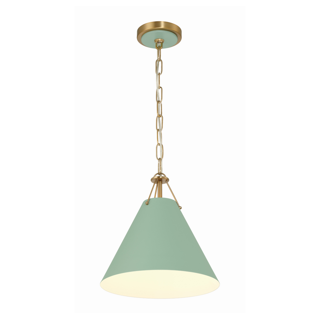 Xavier 1 Light Mini Pendant in Sage Green - The Well Appointed House