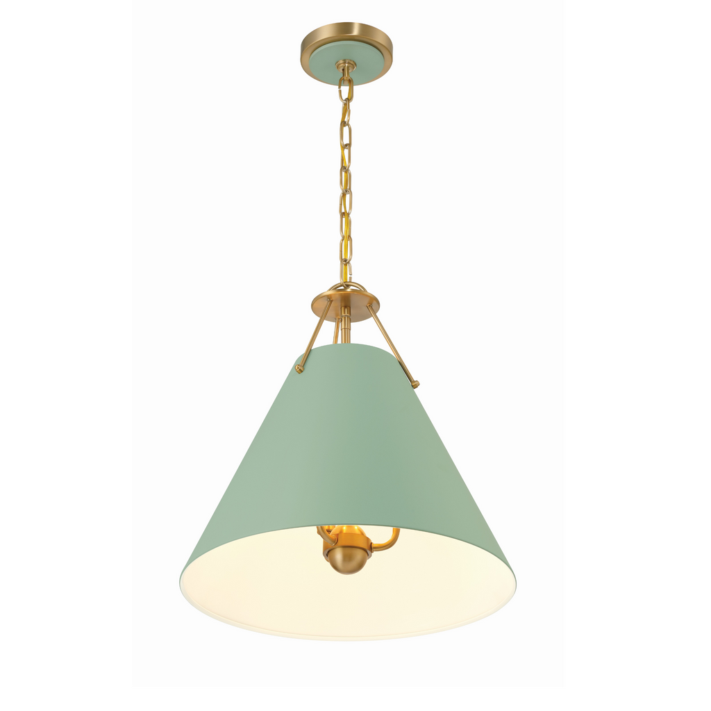Xavier 3 Light Pendant in Sage Green - The Well Appointed House