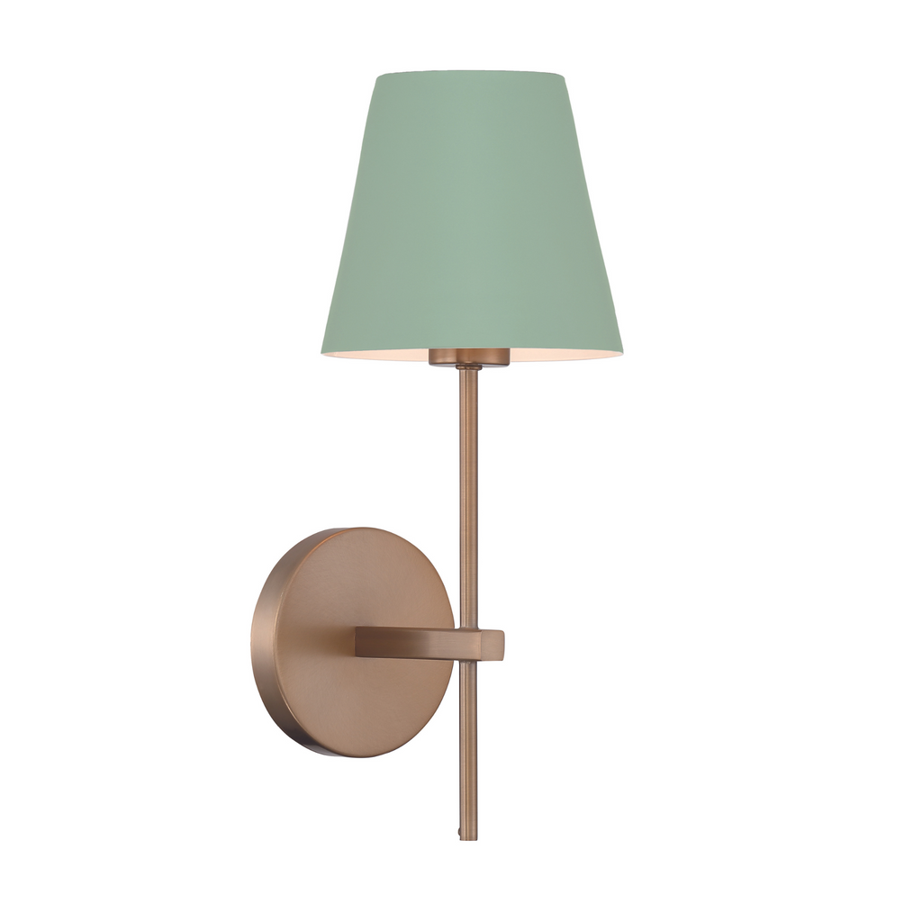 Xavier 1 Light Sconce in Green - The Well Appointed House