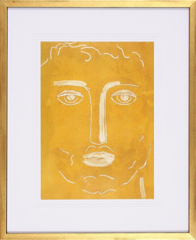 Yellow Figurative Face Sketch Wall Art - Paintings - The Well Appointed House