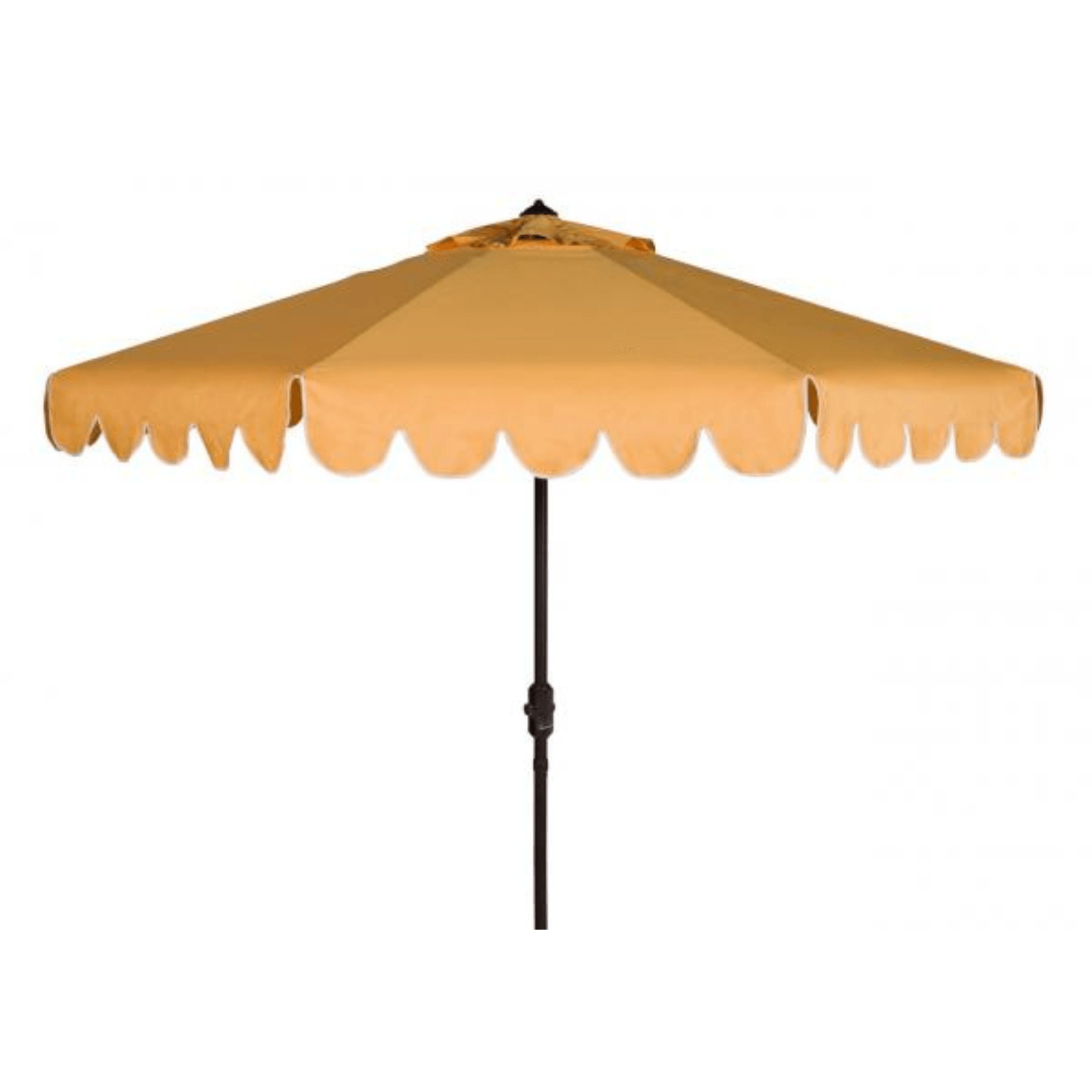 ivory scalloped patio umbrella Venice Single Scallop 9' Crank Outdoor Push Button Tilt Umbrella - Yellow/White