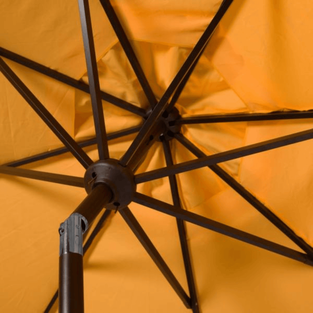 Yellow Scalloped Outdoor Umbrella With White Trim - Outdoor Umbrellas - The Well Appointed House