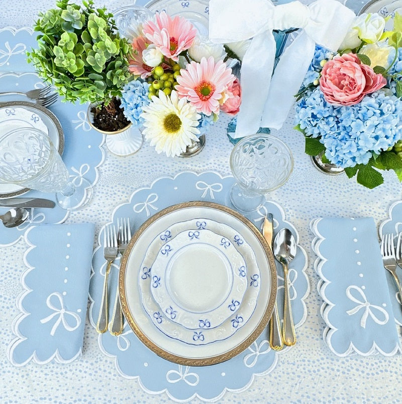 Juliet Bows Placemat in Blue - Well Appointed House