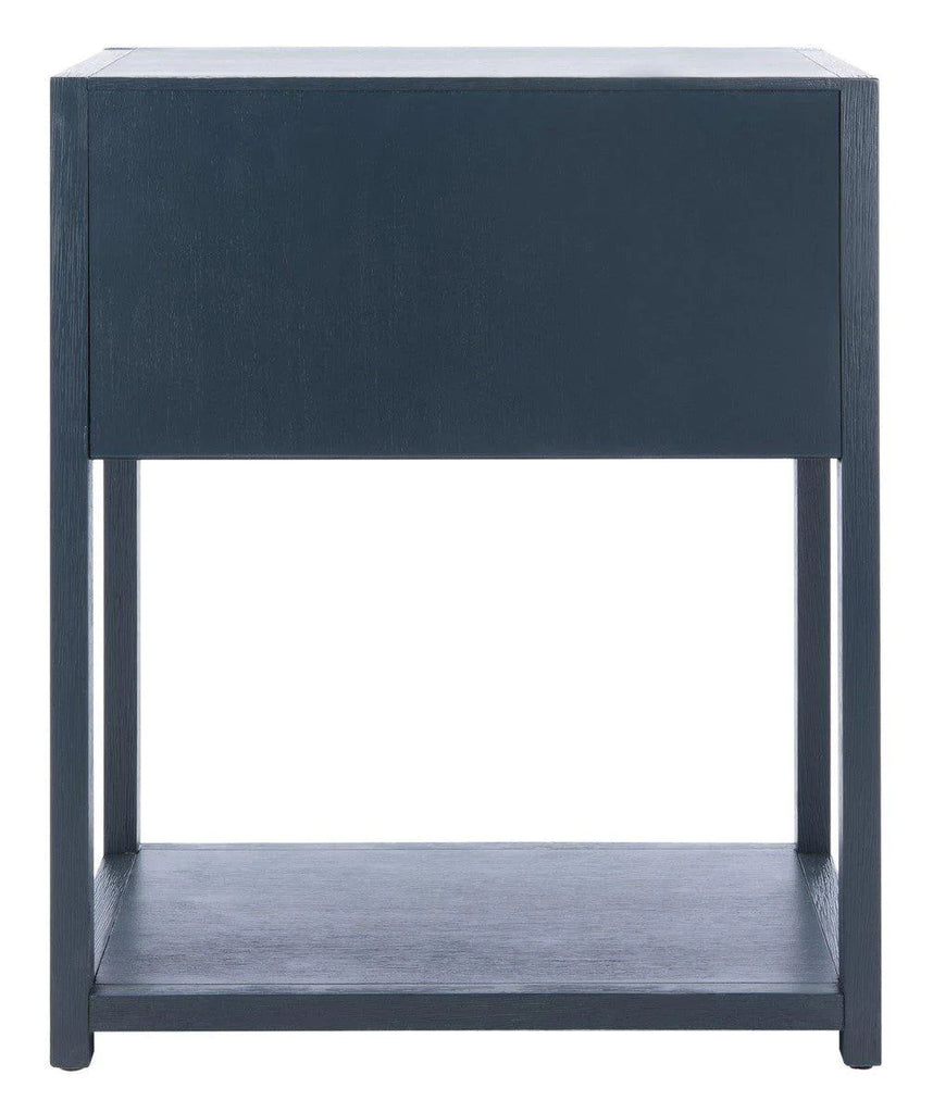 Acacia Wood One Drawer Contemporary Nightstand in Navy - Nightstands & Chests -  The Well Appointed House