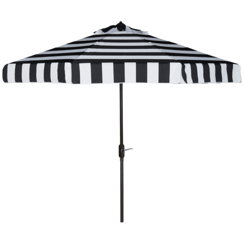 Black and White Striped 9 Foot Tall Outdoor Patio Umbrella - Outdoor Umbrellas - The Well Appointed House