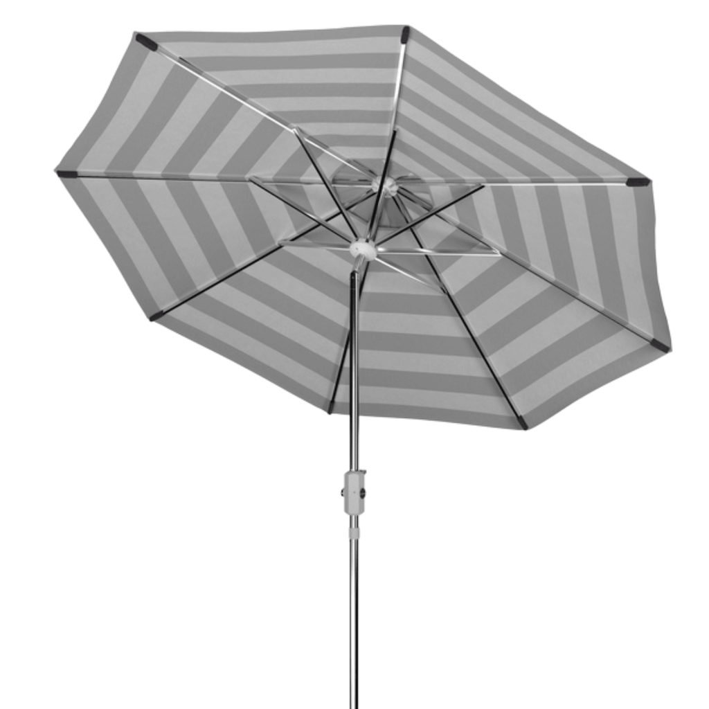 Black and White Striped Classic Outdoor Patio Umbrella - Outdoor Umbrellas - The Well Appointed House