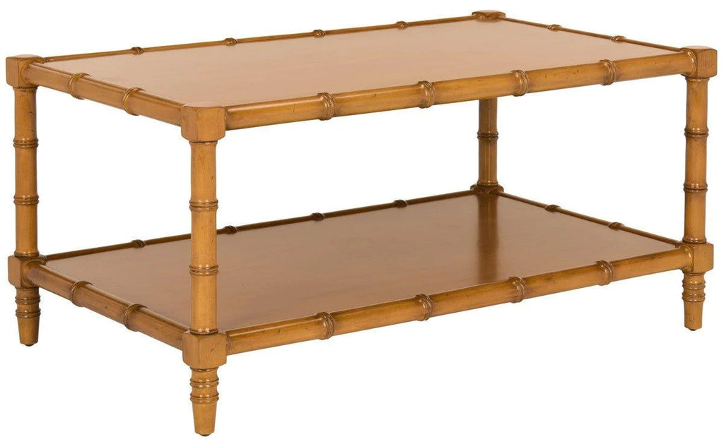Brown Lacquered Bamboo Coffee Table - Coffee Tables -  The Well Appointed House