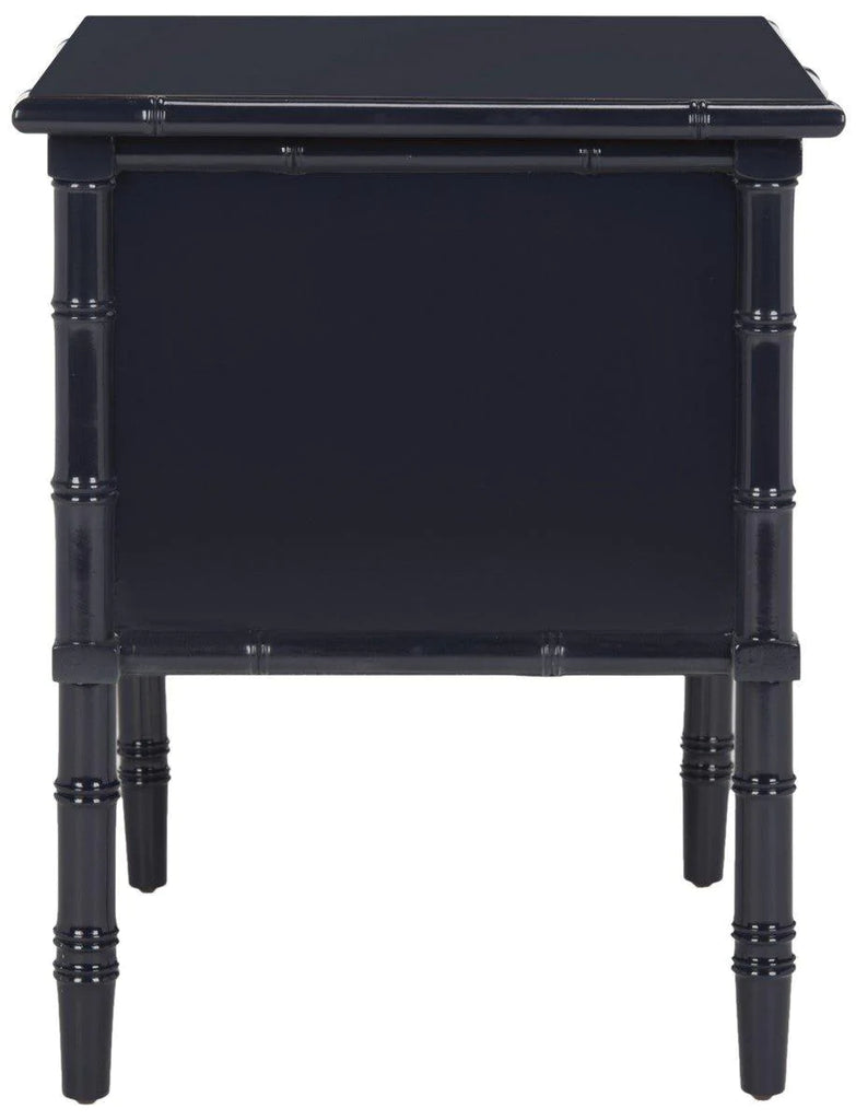 Coastal Two Drawer Bamboo Nightstand In Navy - Nightstands & Chests -  The Well Appointed House