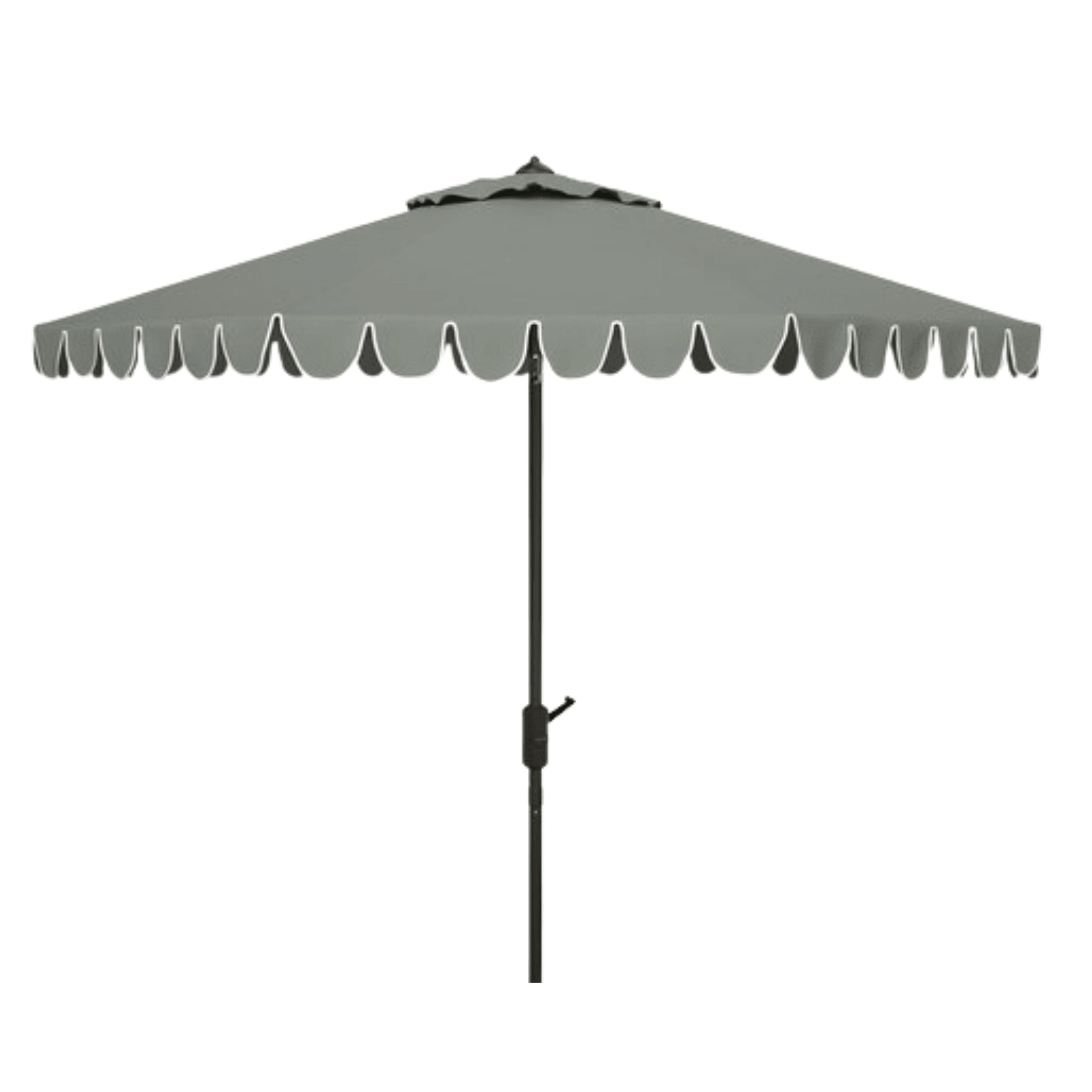 Grey Scalloped Edge 11' Crank Outdoor Patio Umbrella Grey Scalloped Edge 11' Crank Outdoor Patio Umbrella