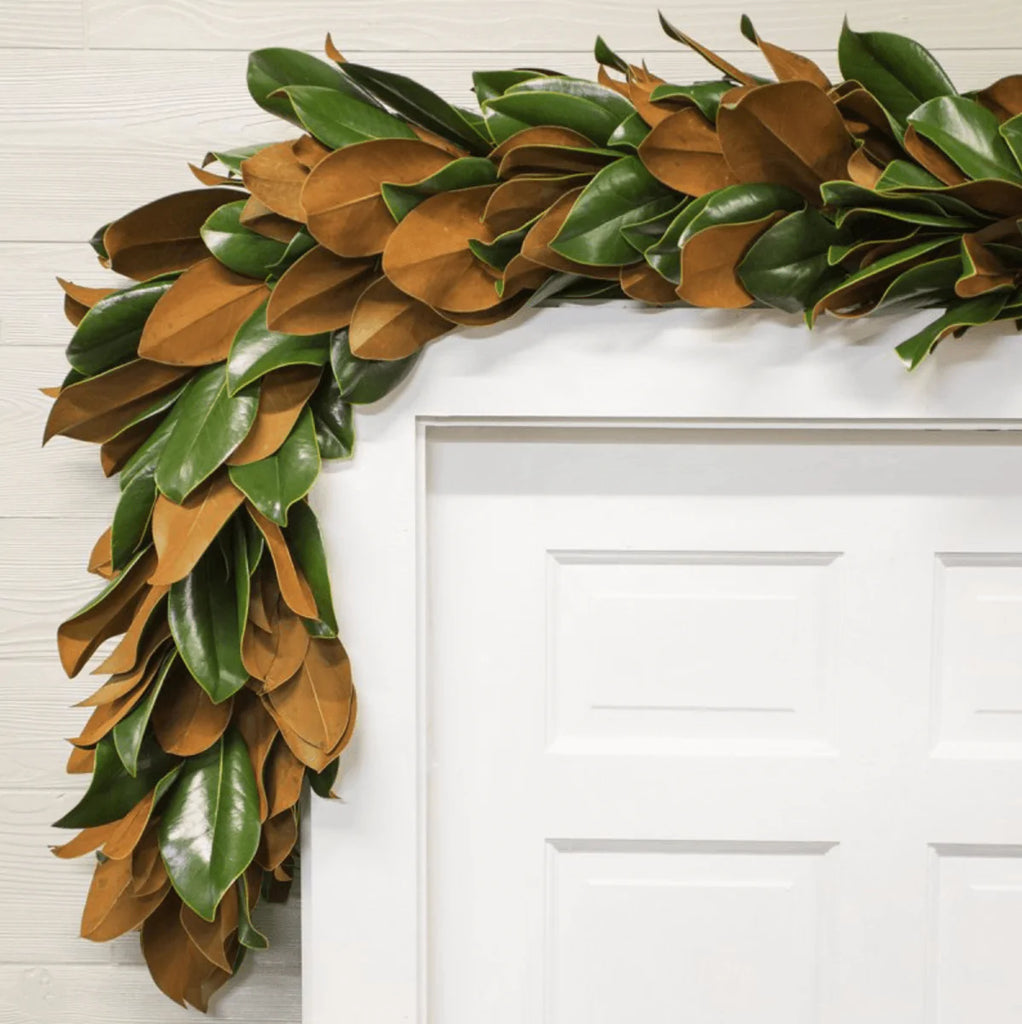 Handmade Copper and Green Fresh Magnolia Holiday Garland - Christmas -  The Well Appointed House