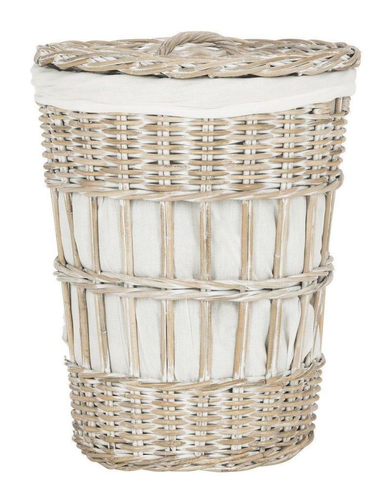 Kubu White Wash Storage Hamper With White Liner - Hampers - The Well Appointed House