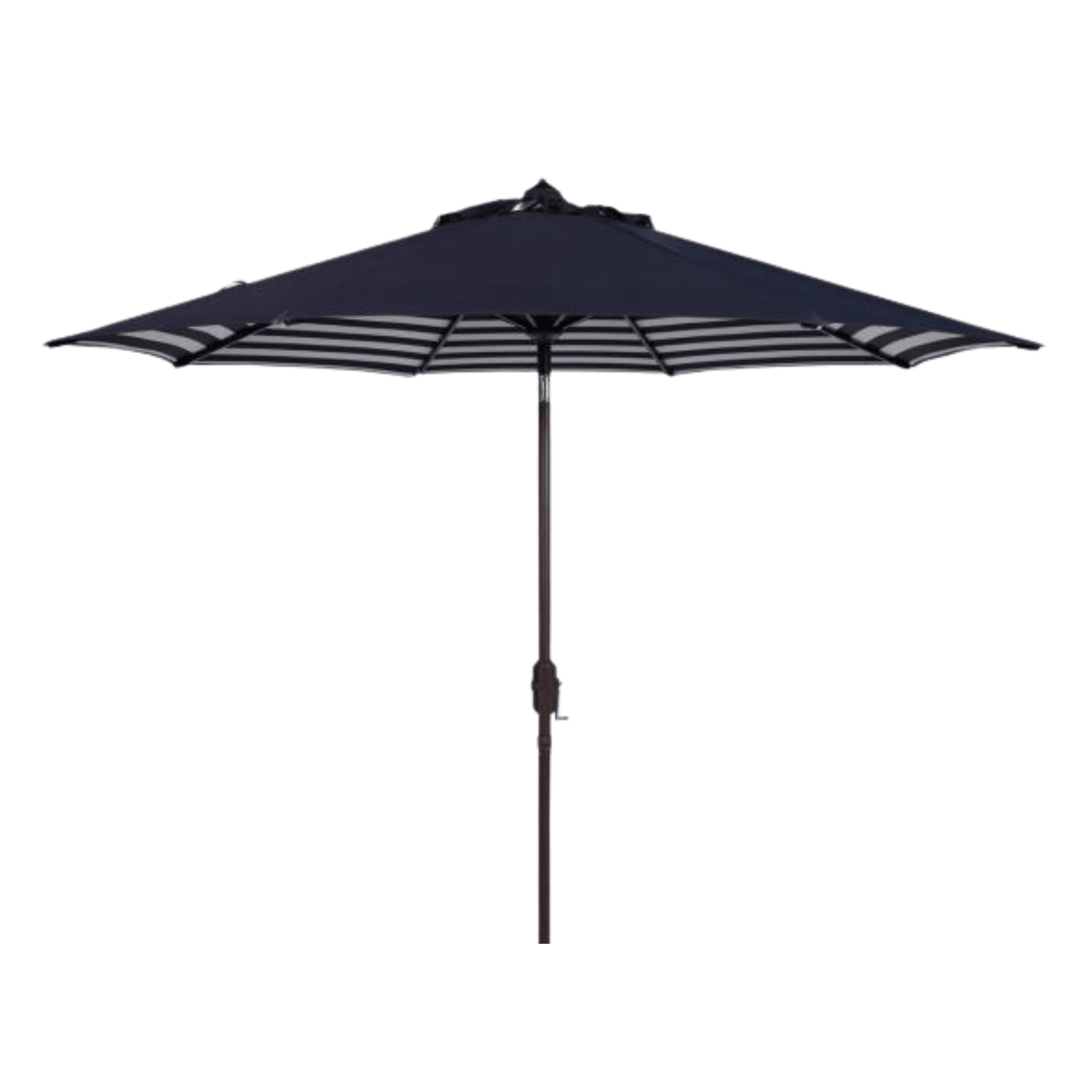 Safavieh Athens Inside Out Striped 9Ft Crank Outdoor Auto Tilt Umbrella - Navy,White Safavieh Athens Inside Out Striped 9Ft Crank Outdoor Auto Tilt Umbrella - Navy,White