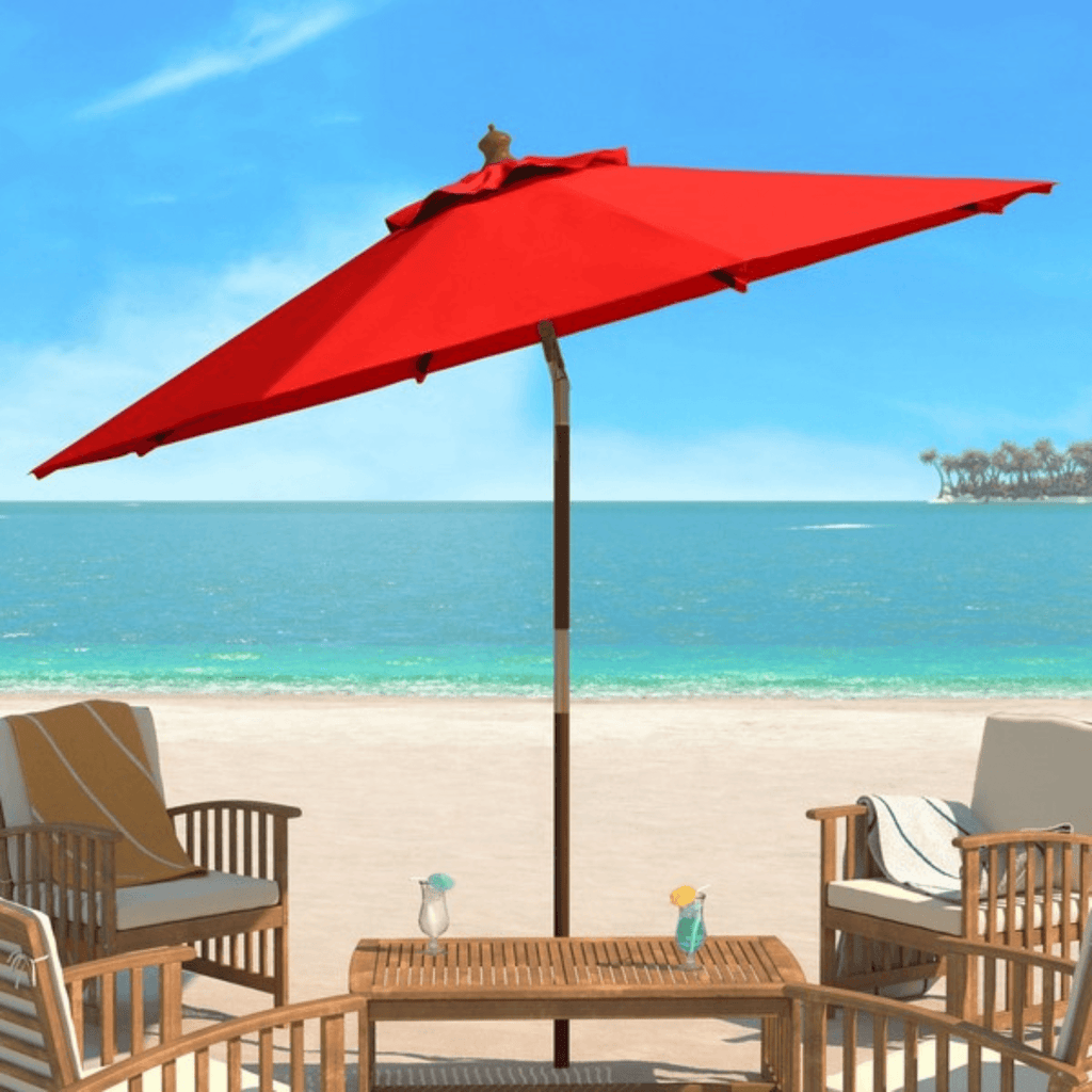 Red 9 Ft. Outdoor Umbrella - Outdoor Umbrellas - The Well Appointed House
