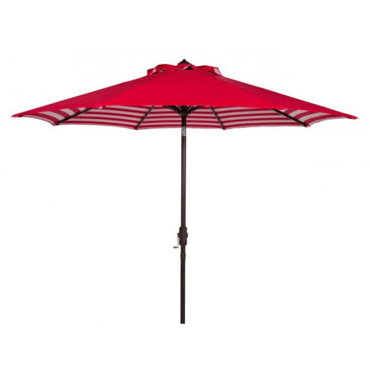 Red and White Auto Tilt Outdoor Umbrella With Striped Interior – The Well Appointed House