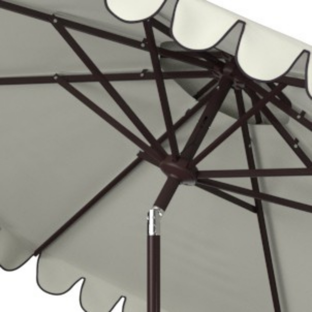 Resort Inspired 9 Foot Round Double Top Crank Umbrella in White - Outdoor Umbrellas - The Well Appointed House