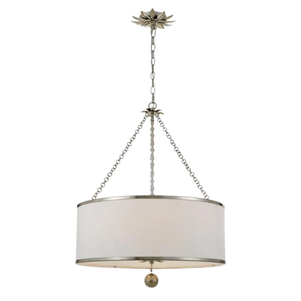 Six Light Round Chandelier with Floral Details - Chandeliers & Pendants - The Well Appointed House