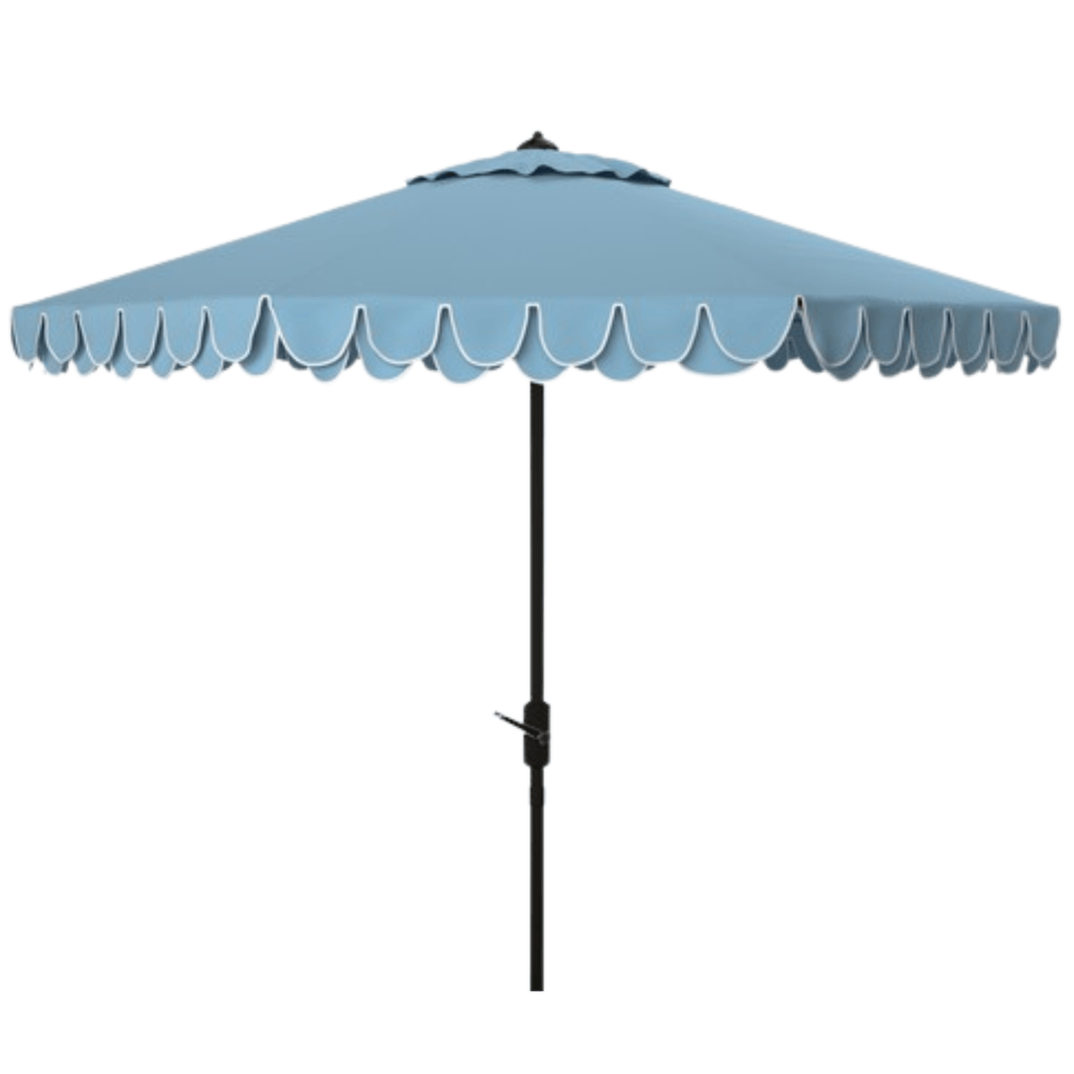 9 tiered scalloped canopy patio umbrella aqua white pole opalhouse Sky Blue Edge Auto Tilt 9' Outdoor bos Cafe Racer Motorbike Helmet this umbrella adds designer Size:160Wide