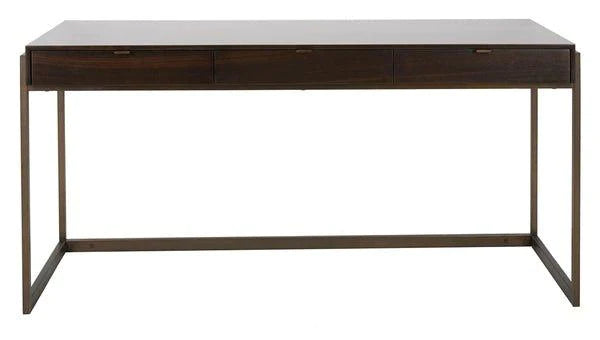 Three Drawer Writing Desk with Bronze Plated Frame - Side & Accent Tables -  The Well Appointed House