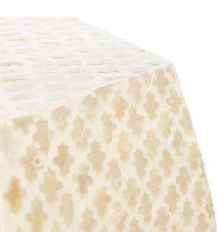 White Capiz Shell Hexagon Shaped Accent Table - Side & Accent Tables -  The Well Appointed House