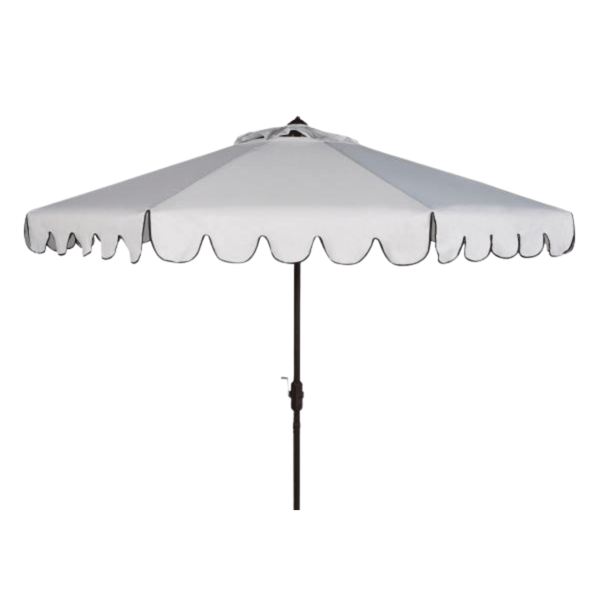 black and white floral patio umbrella Safavieh Venice Single Scallop Outdoor Umbrella